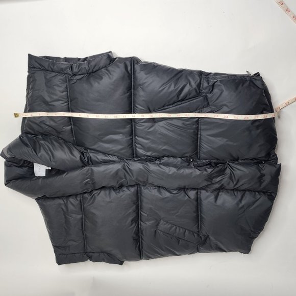 FRAME Womens Puffer Vest Jacket Sleeveless Oversized Shoulders Wide Pad Black S - Picture 11 of 13